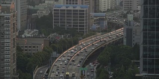 上海城市高架道路、交通、城市景观