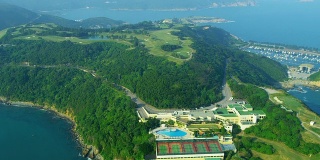 鸟瞰图香港海岸度假高尔夫球场