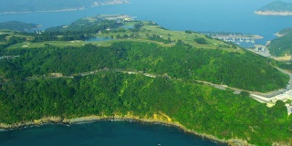 鸟瞰图香港海岸高尔夫球场
