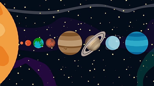卡通动画的行星太阳系的秩序