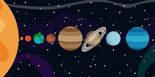 卡通动画的行星太阳系的秩序