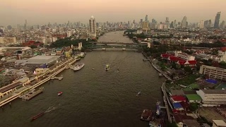 泰国曼谷湄南河，无人机拍摄视频素材模板下载