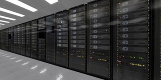 数据中心机房网络服务器排摄影