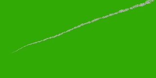 导弹烟雾轨迹飞上天空在一个绿色的屏幕背景