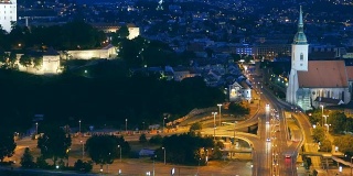 伯拉第斯拉瓦(捷克斯洛伐克。古堡古城夜景