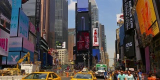 纽约夏日著名的时代广场广告led墙4k美国