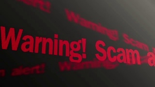 警告，诈骗警报文本运行在PC显示器上。数据失窃视频素材模板下载