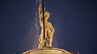 意大利那不勒斯的海王星喷泉视频素材模板下载