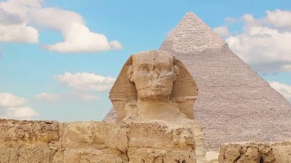 间隔拍摄。胡夫和斯芬克斯金字塔上的云朵。吉萨埃及。2视频素材模板下载