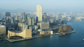 鸟瞰图香港文化中心视频素材模板下载