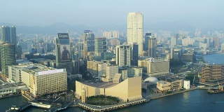 鸟瞰图维多利亚港香港