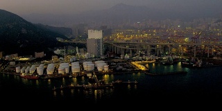 鸟瞰香港船舶货柜码头