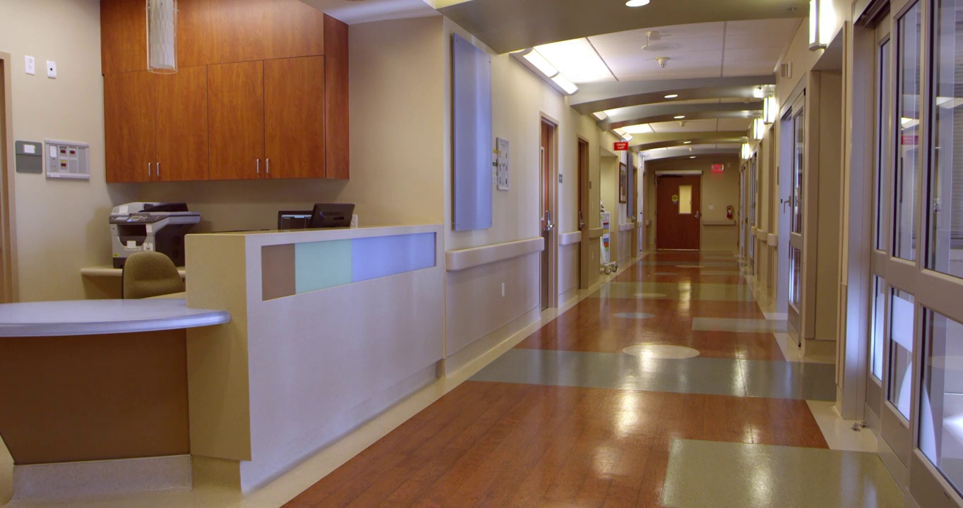 R3D拍摄医院空护士站和走廊