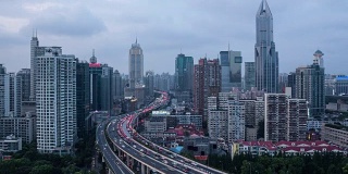 上海立交桥和高架路傍晚