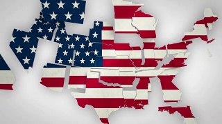 美国地图-州联合视频素材模板下载