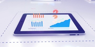 平板电脑动画与图表显示增长