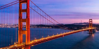 日落时分，旧金山金门大桥