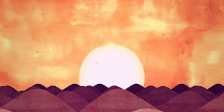 日出或日落沙丘动画