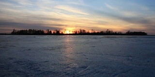 冰河上的日落