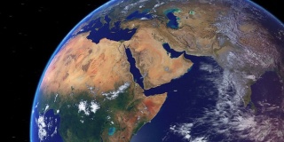 现实地球地球仪缩放和码头在北非