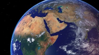 现实地球地球仪缩放和码头在北非视频素材模板下载