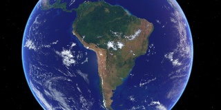 现实地球地球仪缩放和码头在南美