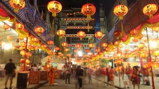 在曼谷唐人街的冷诺依寺庆祝中国新年。视频素材模板下载