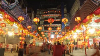 在曼谷唐人街的冷诺依寺庆祝中国新年。视频素材模板下载