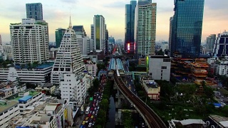 曼谷轻轨无人机视频素材模板下载