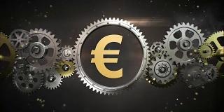连接齿轮，并使欧元、货币成为货币符号