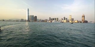 香港维多利亚港的渡轮- 4k