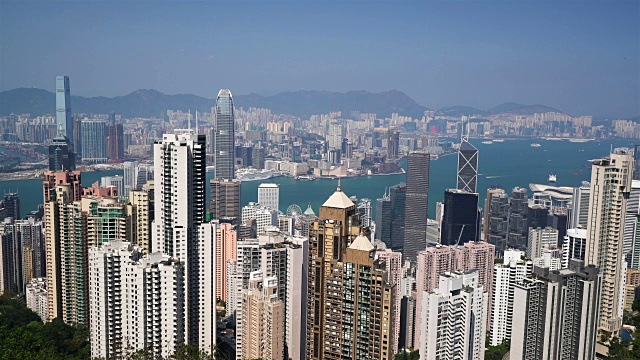 从山顶俯瞰香港全景- 4k
