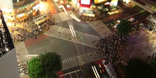 日本东京涩谷十字路口延时