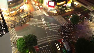 日本东京涩谷十字路口延时视频素材模板下载
