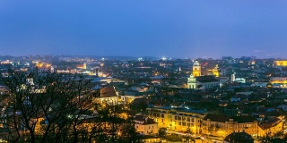 立陶宛维尔纽斯老城的全景