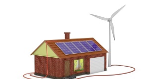 太阳能电池板和风力发电机