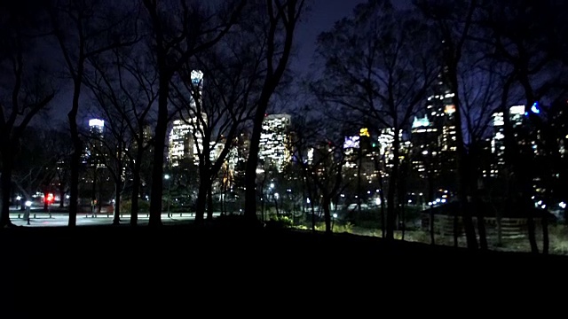 中央公园拍摄之夜。