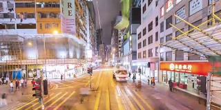 延时/4k/夜间市中心交通/中国香港