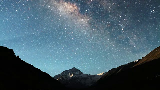 珠穆朗玛峰和银河，喜马拉雅山