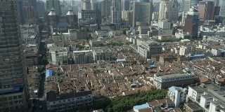 泛老上海住宅的城市景观时光流逝。