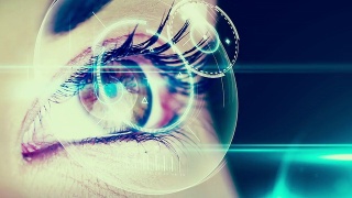 眼睛扫描一个未来的界面视频素材模板下载