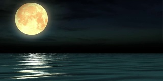 海上的月亮和月光。