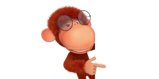 戴眼镜的猴子看书