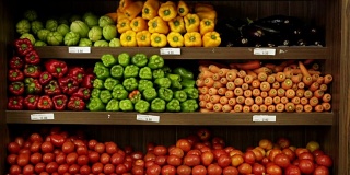 新鲜水果和蔬菜产品展示