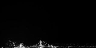 单色，黑白，背景，韩国釜山的夜光安大桥