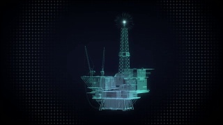石油钻探、海上石油平台、船舶。x射线图像。视频素材模板下载