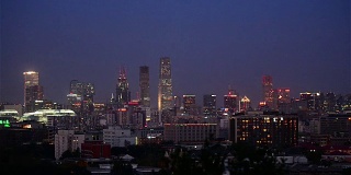 日落后的北京CBD夜景