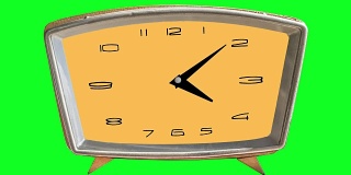 可循环时钟的视频动画在chromakey(绿色)背景