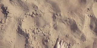 两个在沙漠上行走的视频，真正的慢镜头