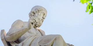 特写大理石雕像的古希腊哲学家柏拉图